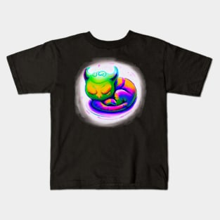Sleeping Alien Cat Kids T-Shirt